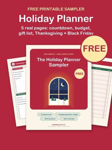 Holiday Planner Sampler cover