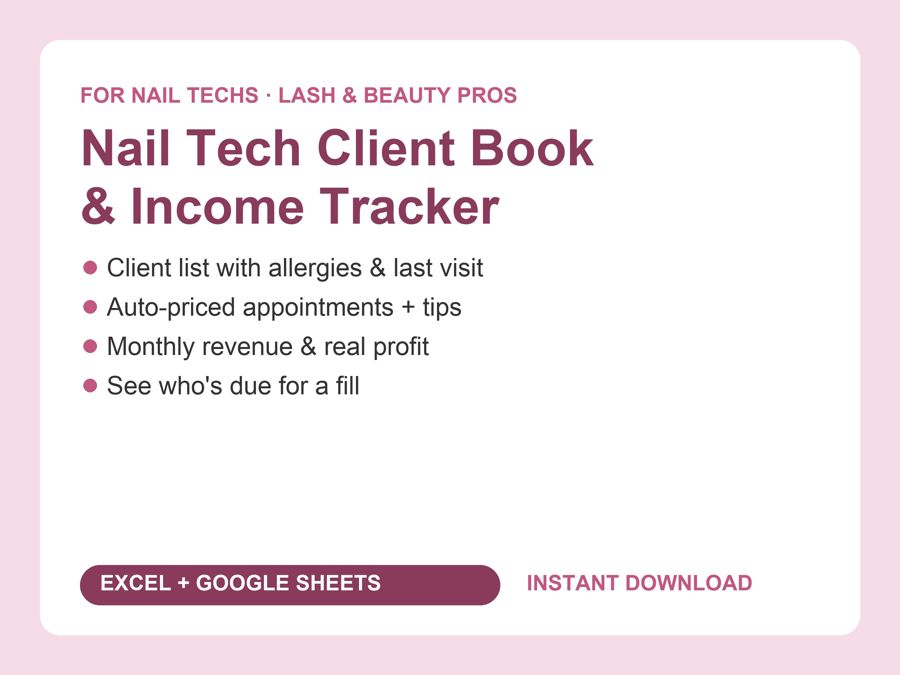 Nail Tech Client Book & Income Tracker preview